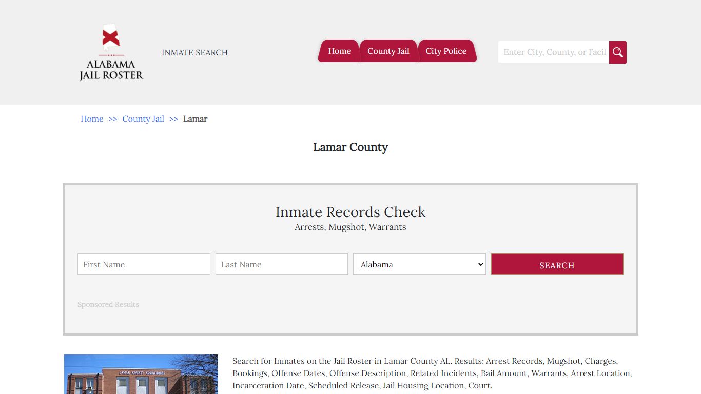 Lamar County - Alabama Jail Inmate Search