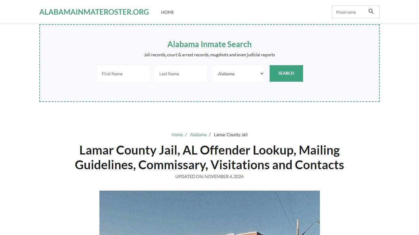 Lamar County Jail, AL: Inmate Search Options, Visitation, Contacts